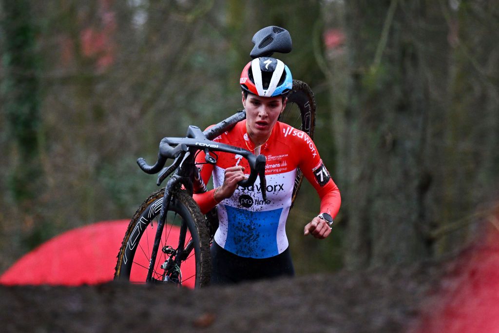 NAMUR BELGIUM DECEMBER 15 Marie Schreiber of Luxembourg and Team SD Worx Protime competes during the 15th UCI CycloCross World Cup Namur 2024 Womens Elite on December 15 2024 in Namur Belgium Photo by Luc ClaessenGetty Images