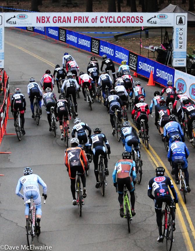 Elite Men&rsquo;s start on uphill pavement.
