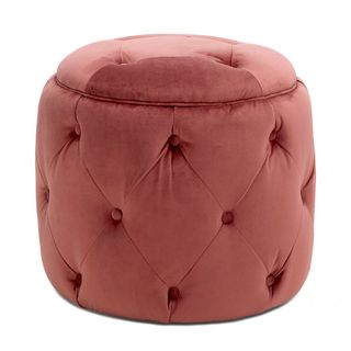 small button footstool with white background