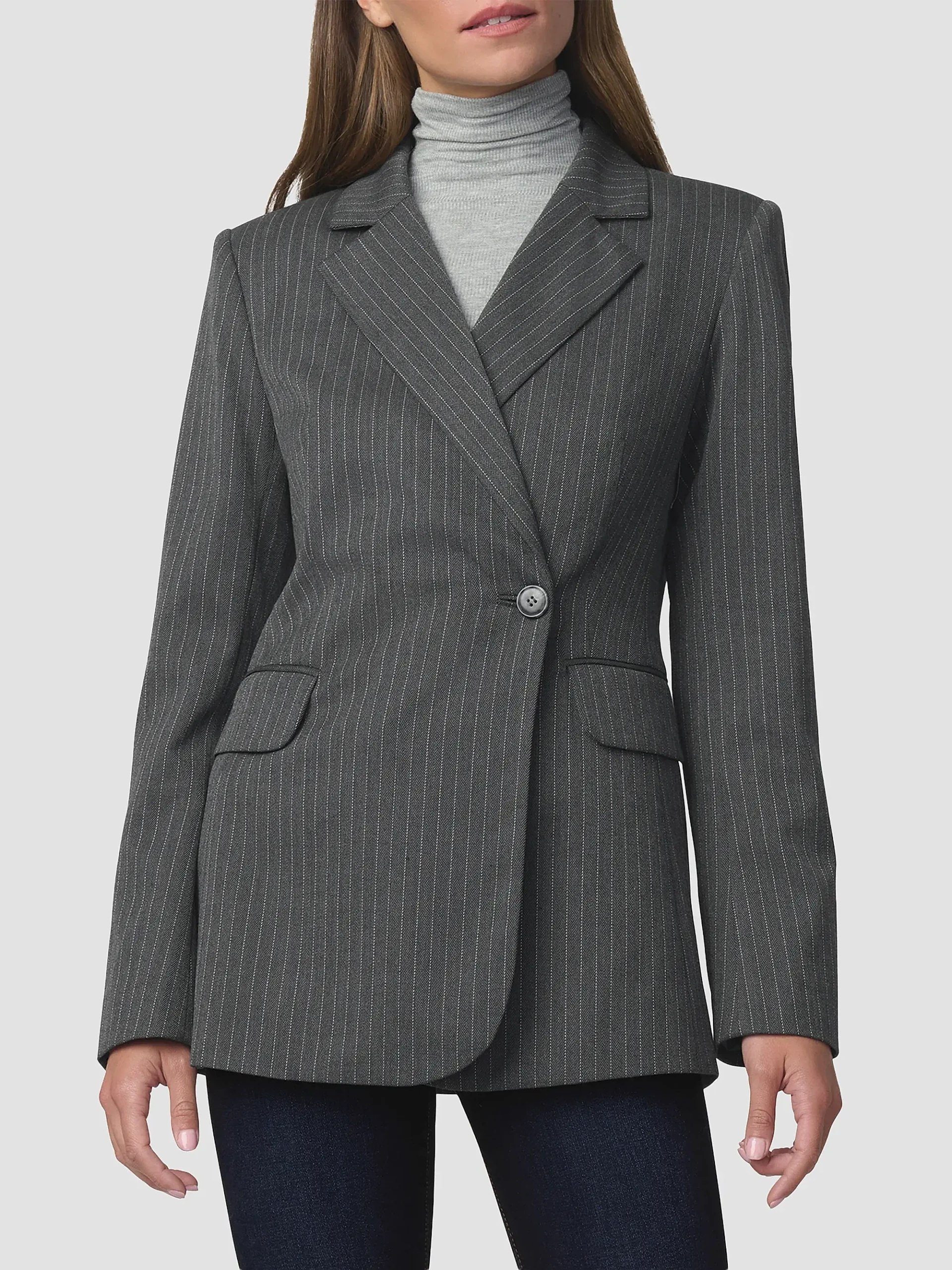 Mecah Pinstripe Double-Breasted Blazer