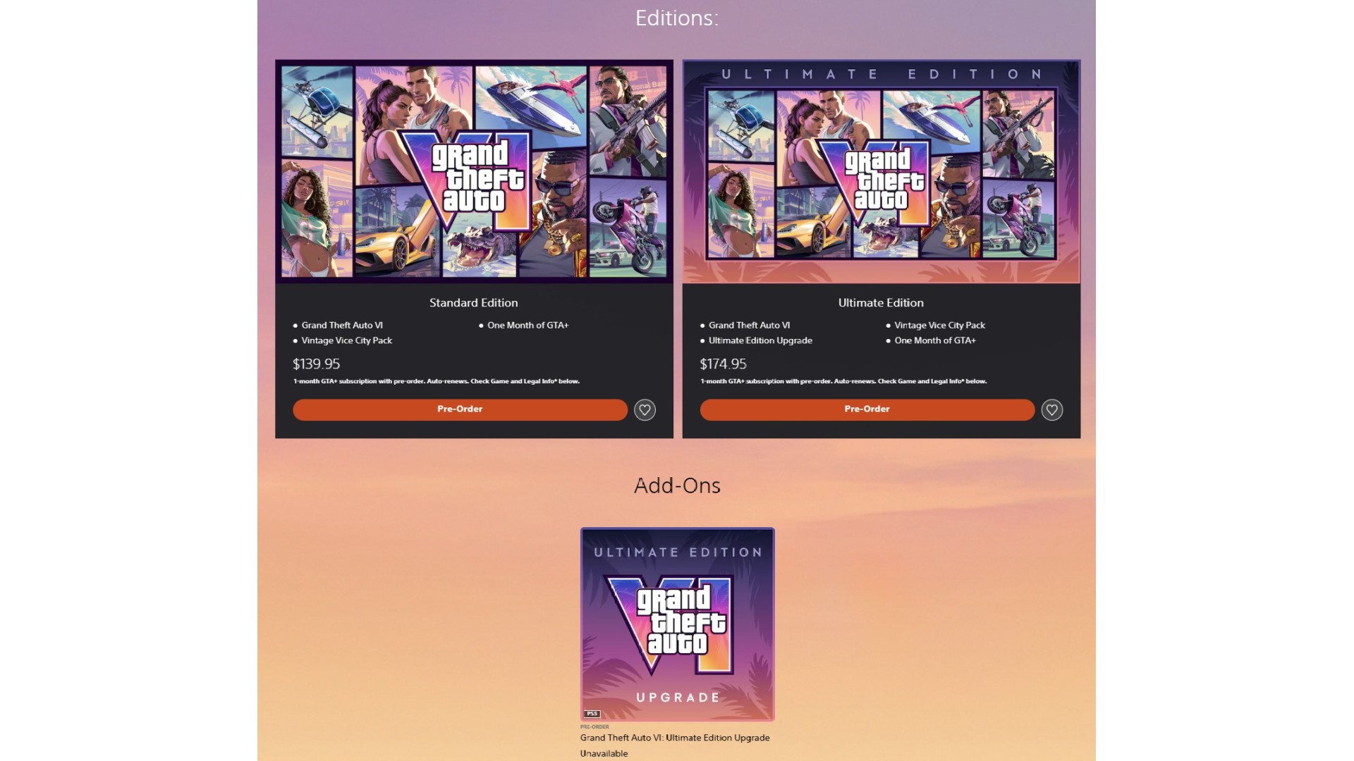 GTA 6 pre-order listing with an Ultimate Edition upgrade option on PlayStation Store New Zealand
