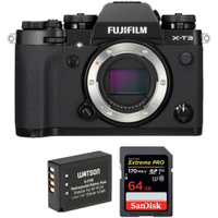 Fujifilm X-T3 + battery + SD card: $999.95 (was $1,539.89)