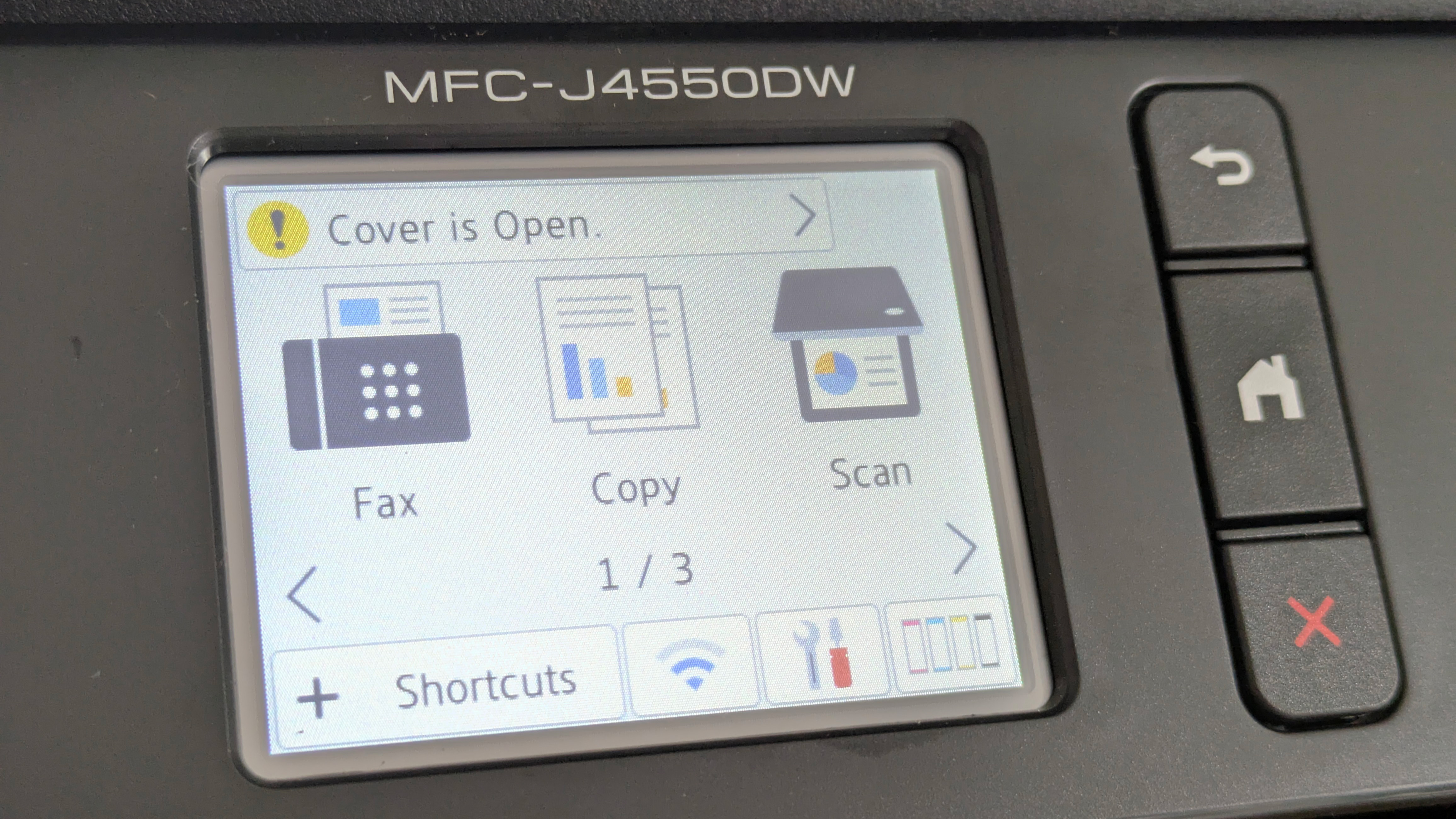 The display on the Brother MFC-JD4550DW