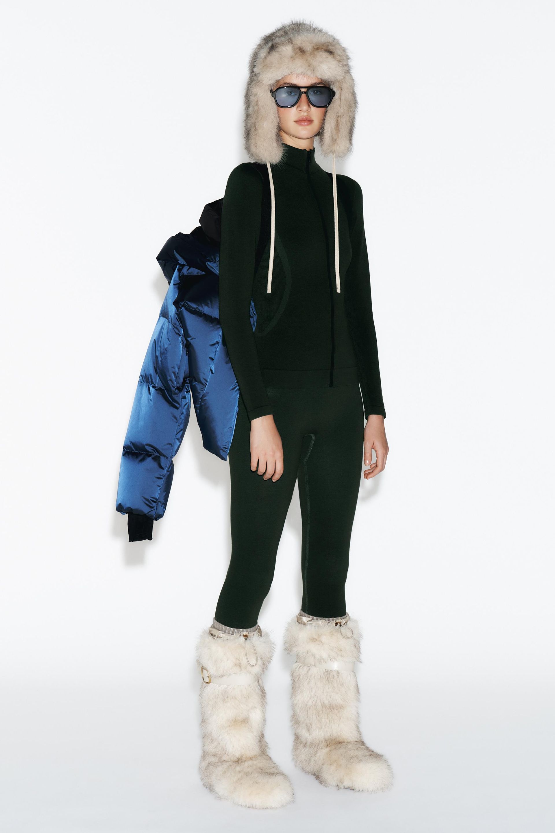Faux Fur Ankle Boots With Strap Ski Collection