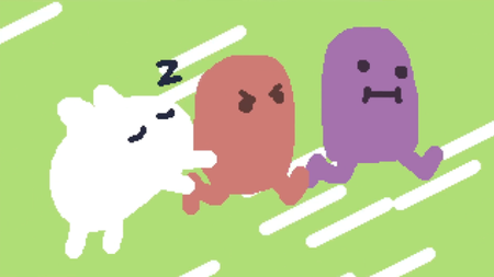 Baba and friend spring into action in a screenshot from Mobile Suit Baba.