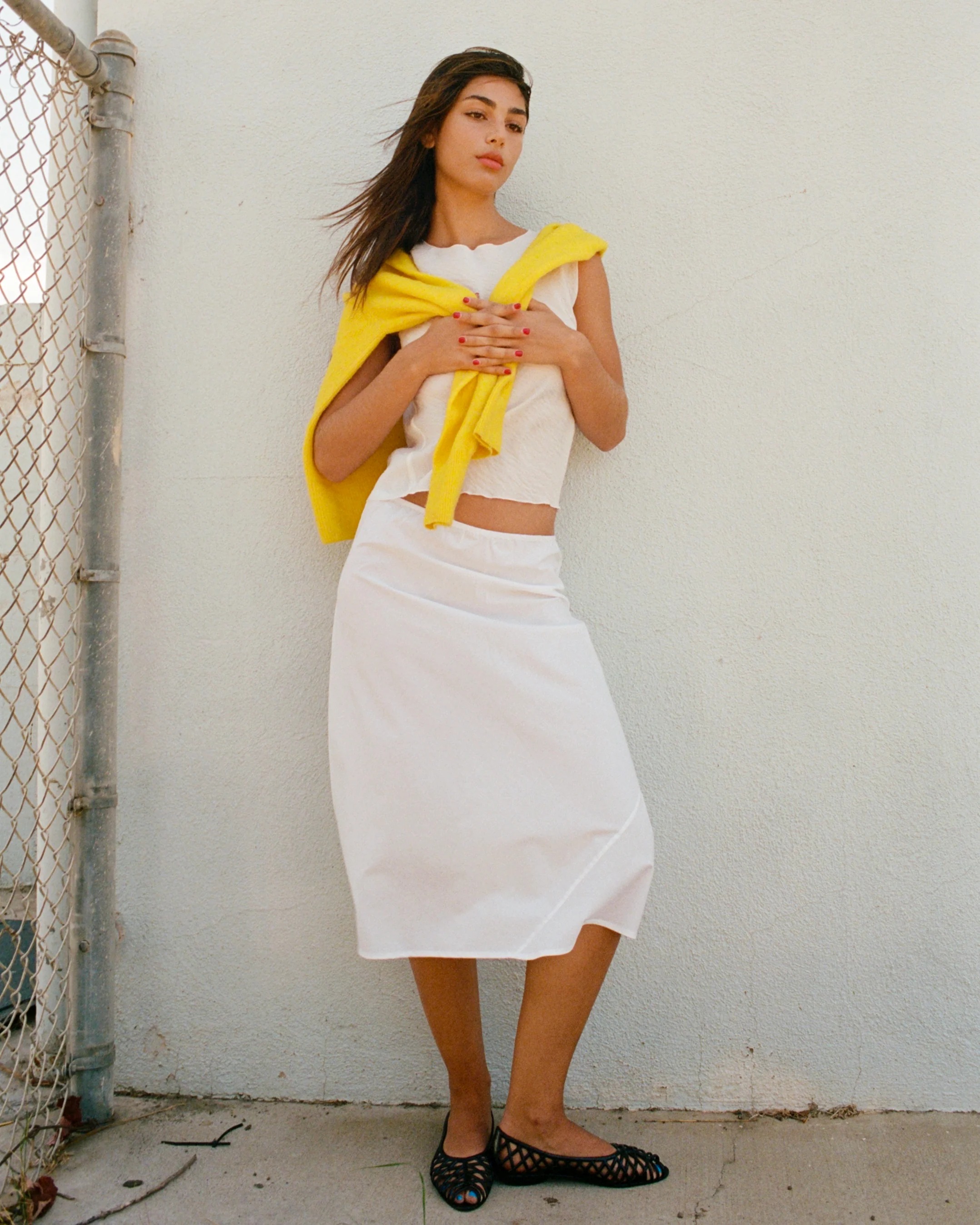 Charlie Beads, The 90's Bias Skirt White