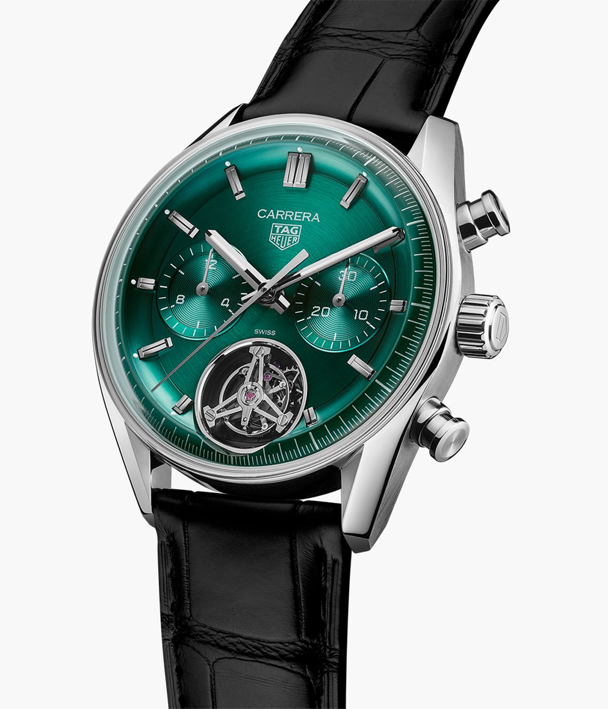 Teal green Tag Heuer Carrera watch