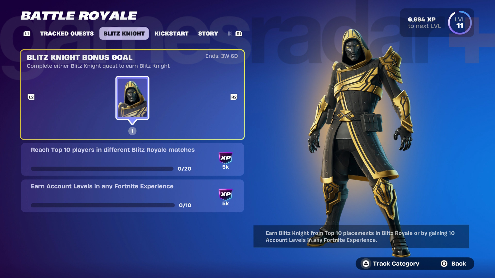 Fortnite Blitz Knight Quests Chapter 6 Season 3