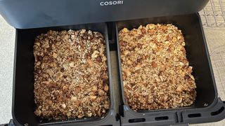making granola with the cosori dual basket air fryer