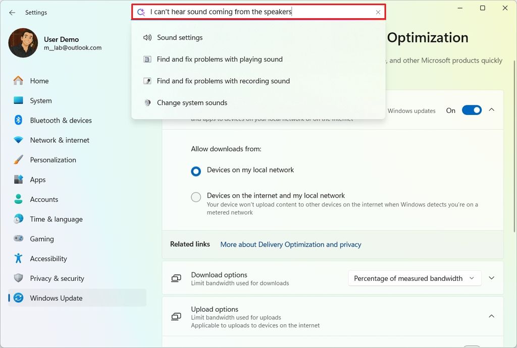 Settings app with AI no good result