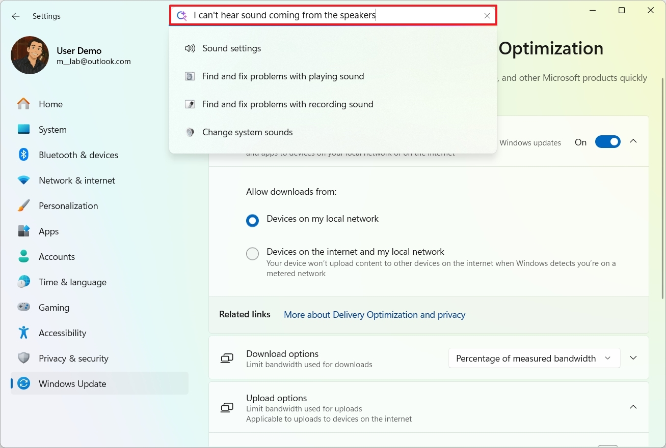Settings app with AI no good result