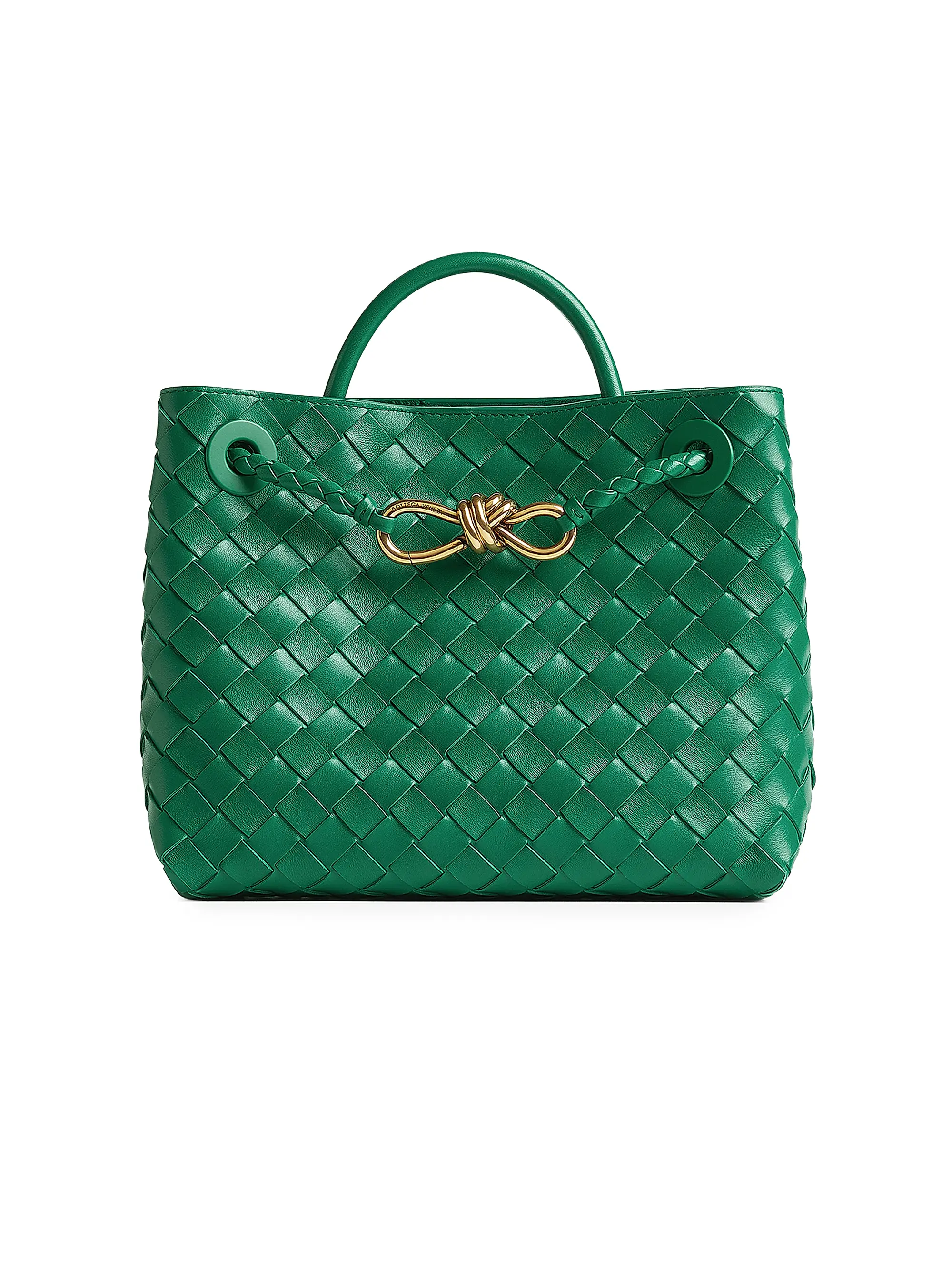 Andiamo Small Intrecciato Leather Top-Handle Bag