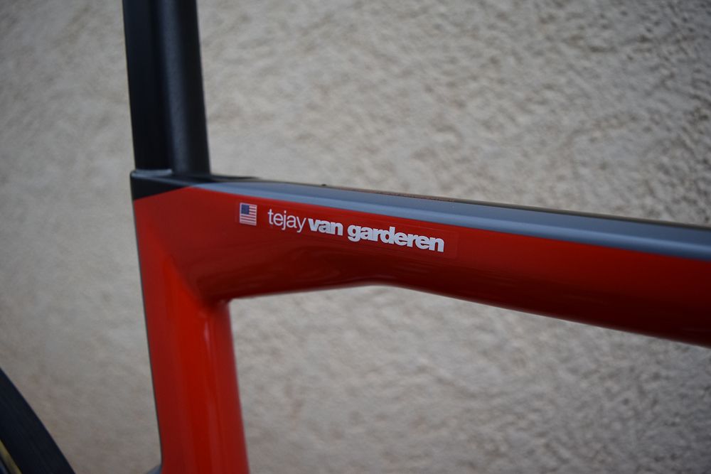 The American's name adorns the top tube