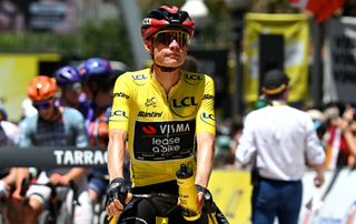 Jonas Vingegaard of Denmark and Team Visma | Lease a Bike - Yellow Leader Jersey prior to the 113th Tour de France 2026, Stage 2 a 168.5km stage from Tarragona to Barcelona