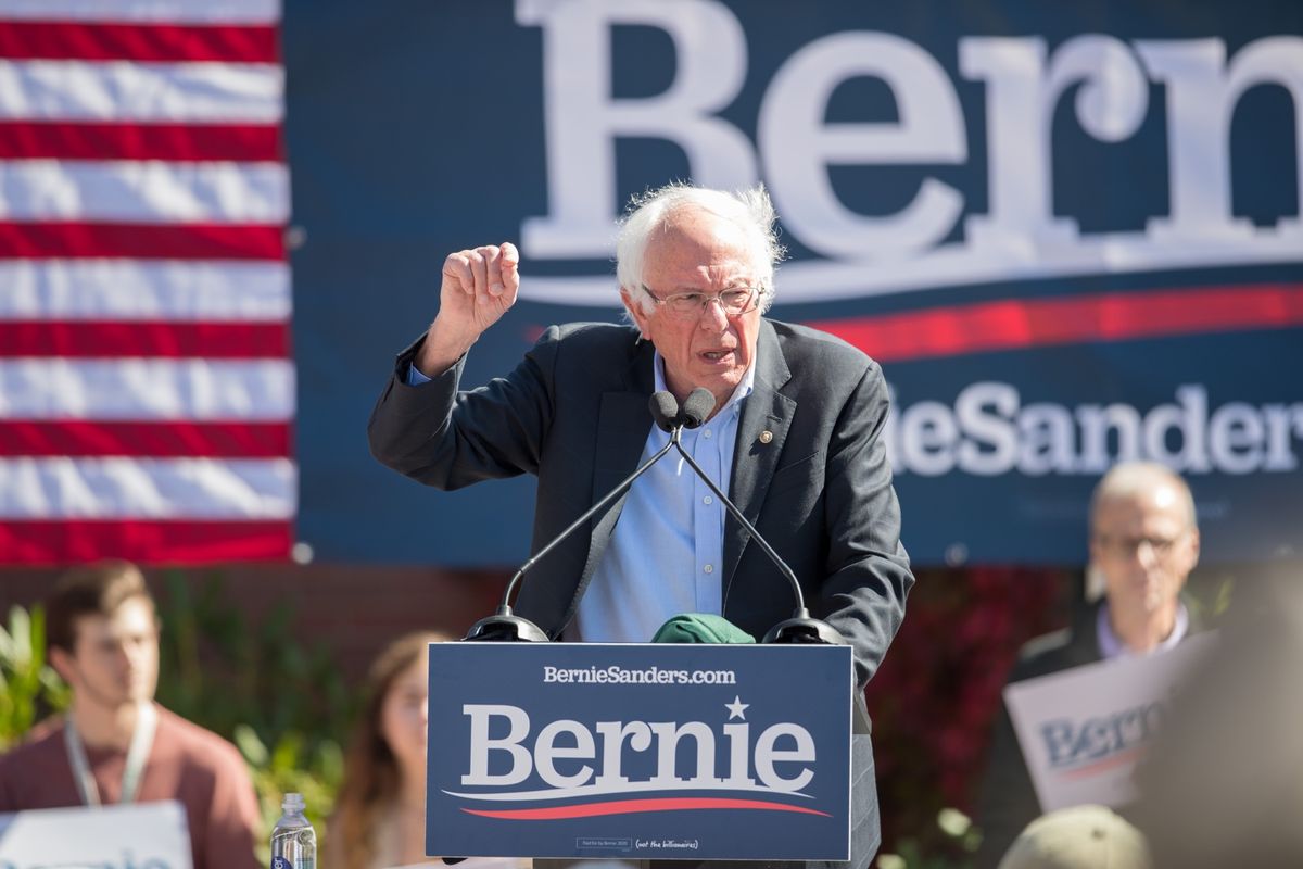 Democratic presidential candidate, Vermont Sen. Bernie Sanders speaks at a campaign event at Plymouth State University on Sept. 29, 2019, in Plymouth, New Hampshire.