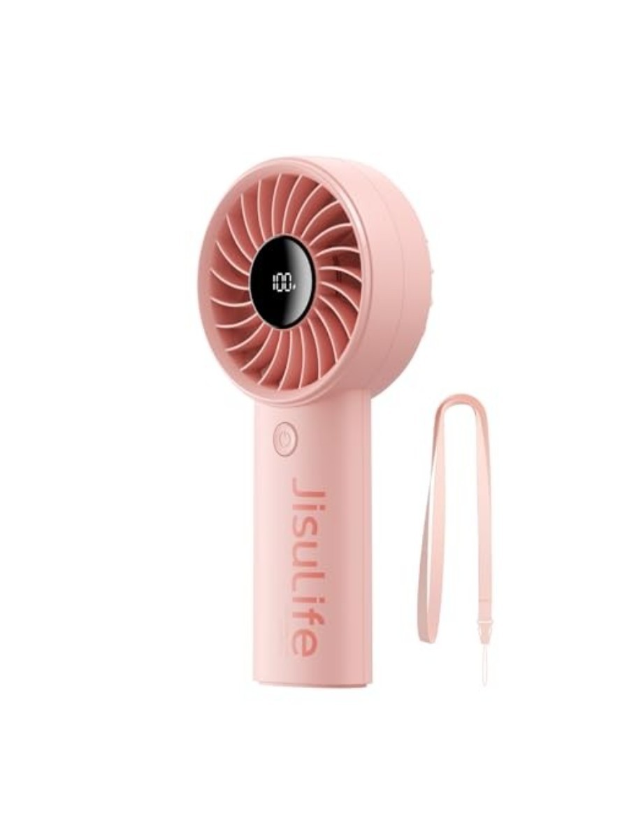 Pink handheld fan