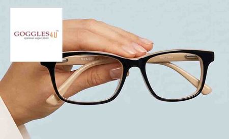 goggle4u logo top left with an image of someone holding a pair of glasses