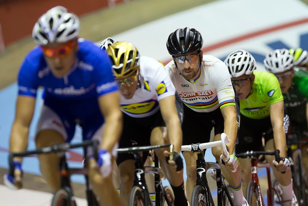 Britain's Bradley Wiggins rides his bike during the first day of the Zesdaagse Vlaanderen-Gent six-day