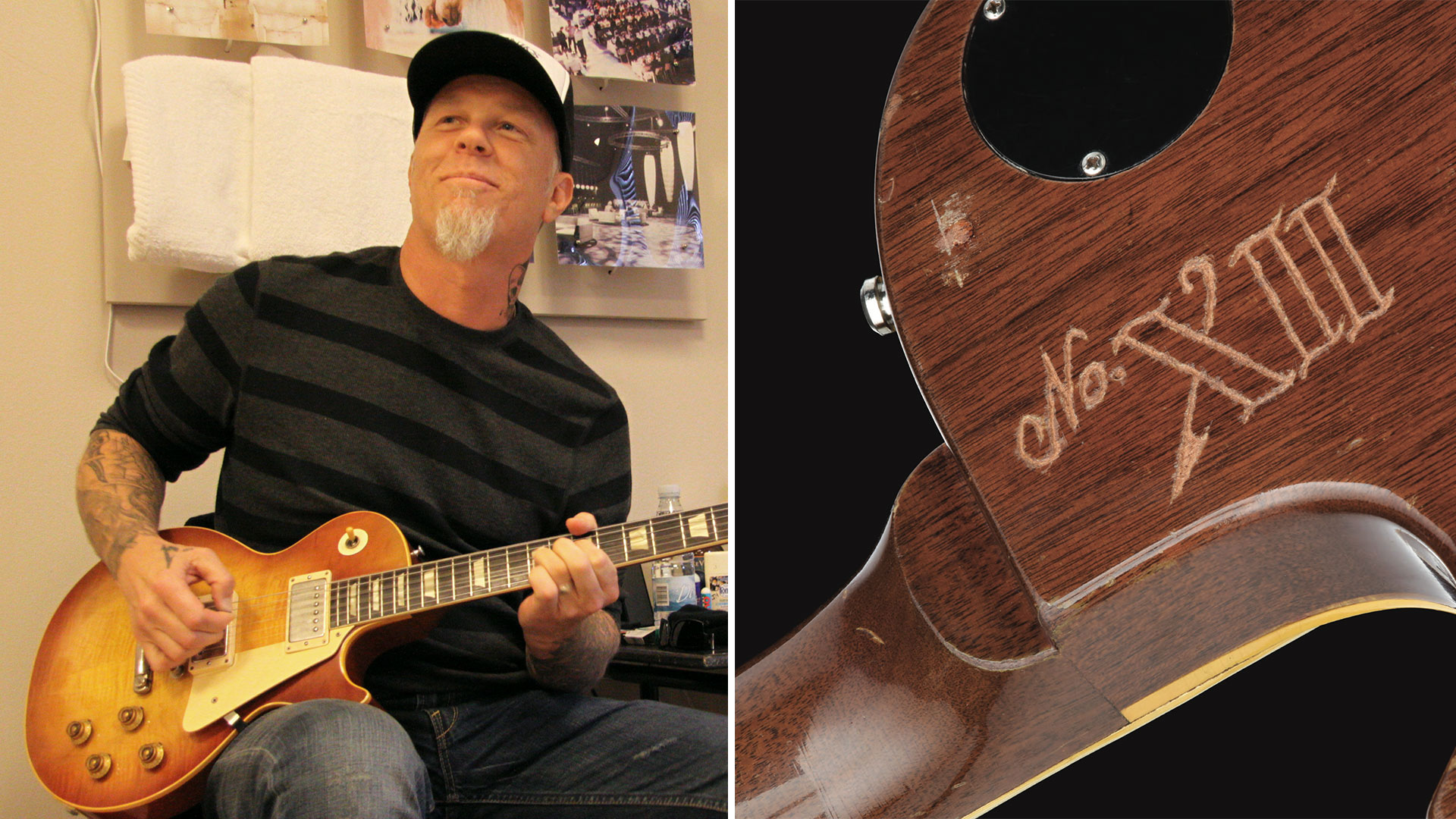 James Hetfield owns five '59 Gibson Les Paul Standard 'Bursts – and carved  '12' into one