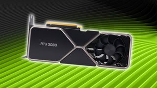 RTX 3080 GPU with green ripple effect Nvidia RTX 50-series backdrop