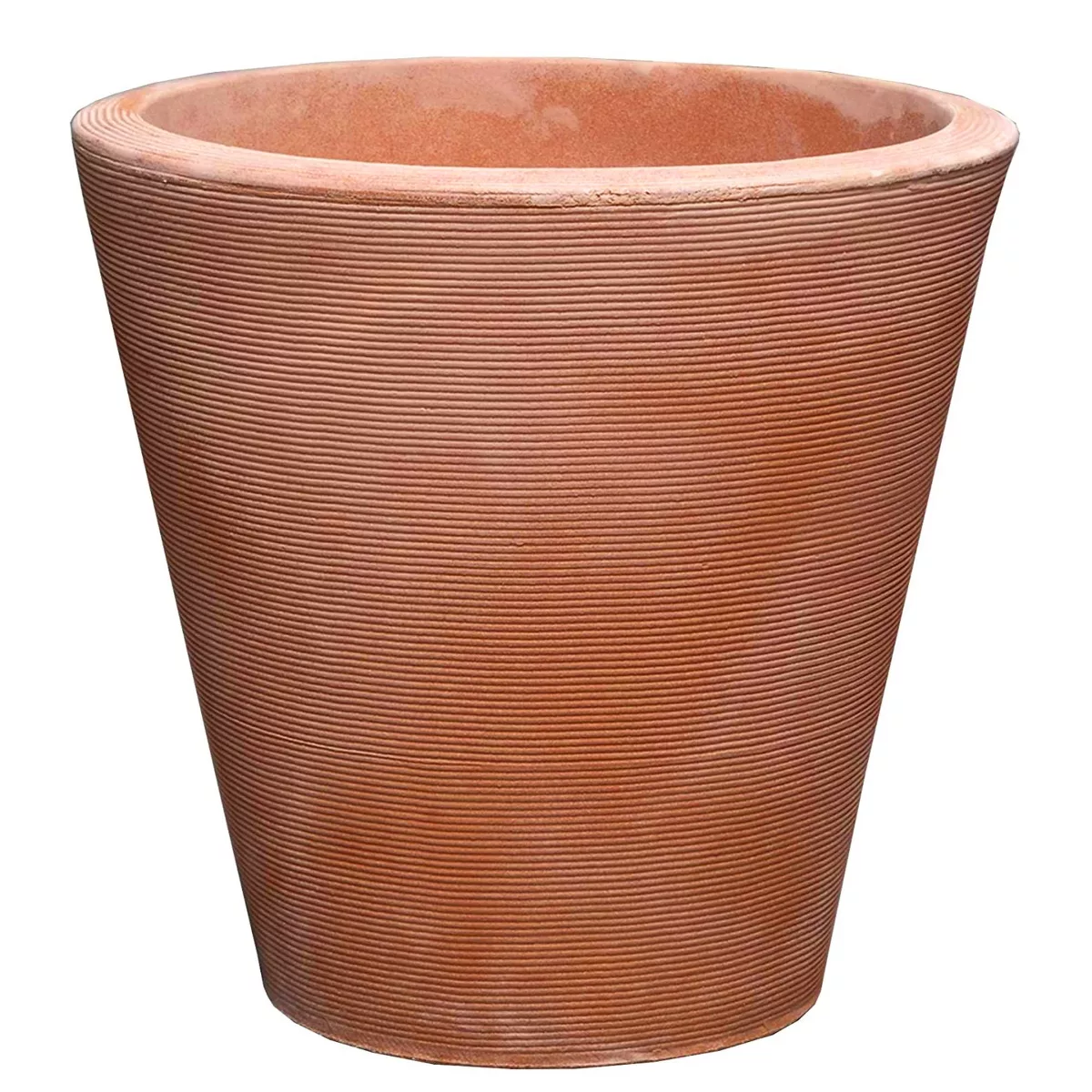 Crescent Garden Madison Double-Walled Planter Pot, Weathered Terracotta, 14in