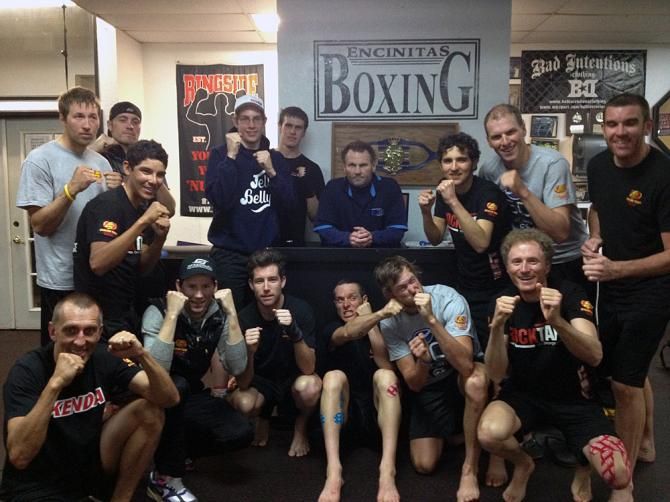 The Jelly Belly team engaged in a bit of kickboxing as "team building"