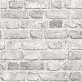 Grey brick effect wallpaper swatch