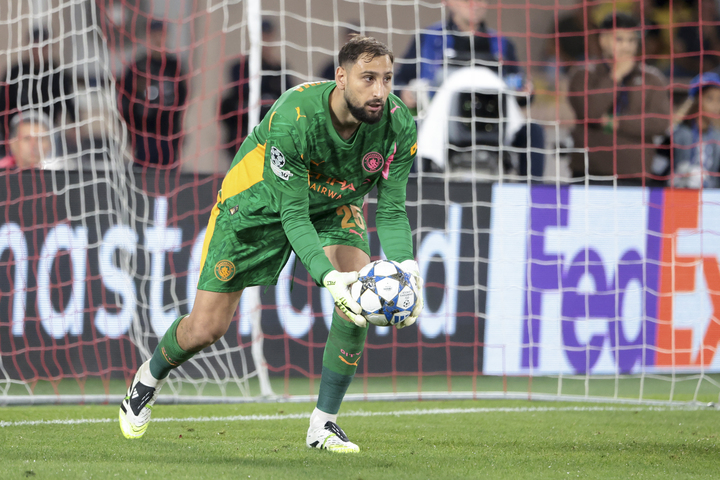 Manchester City goalkeeper Gianluigi Donnarumma in action in the Champions League