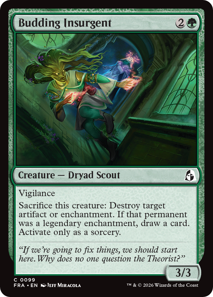 MTG Reality Fracture Budding Insurgent card
