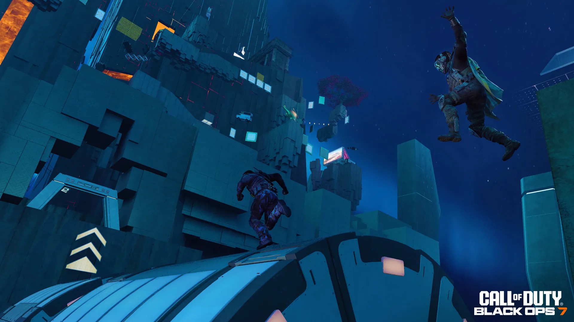 Call of Duty: Black Ops 7 Season 3 screenshots including weapon prestige camos, new mode gameplay for freerun and demolition, and new operator skins.