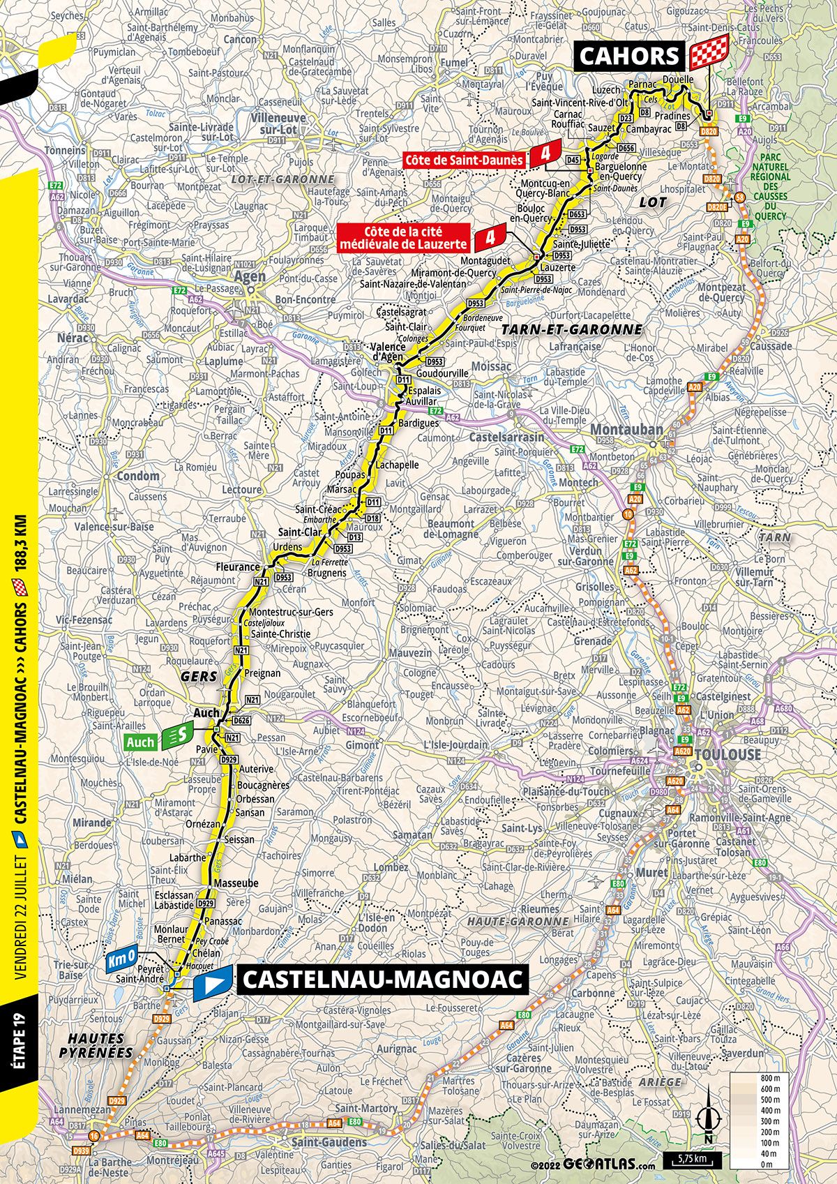 Maps and profiles of the 2022 Tour de France