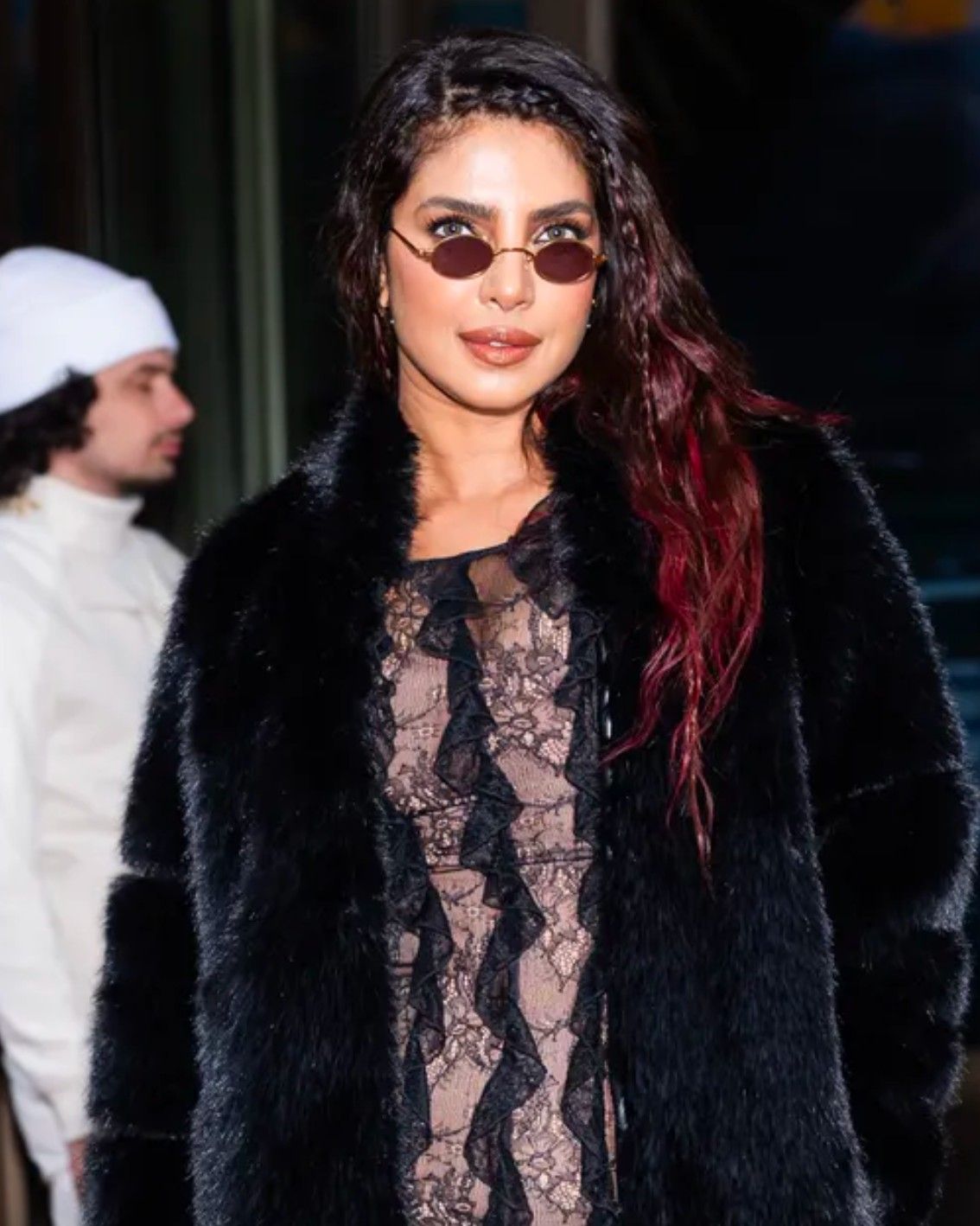 Priyanka Chopra Jonas with her red hair.