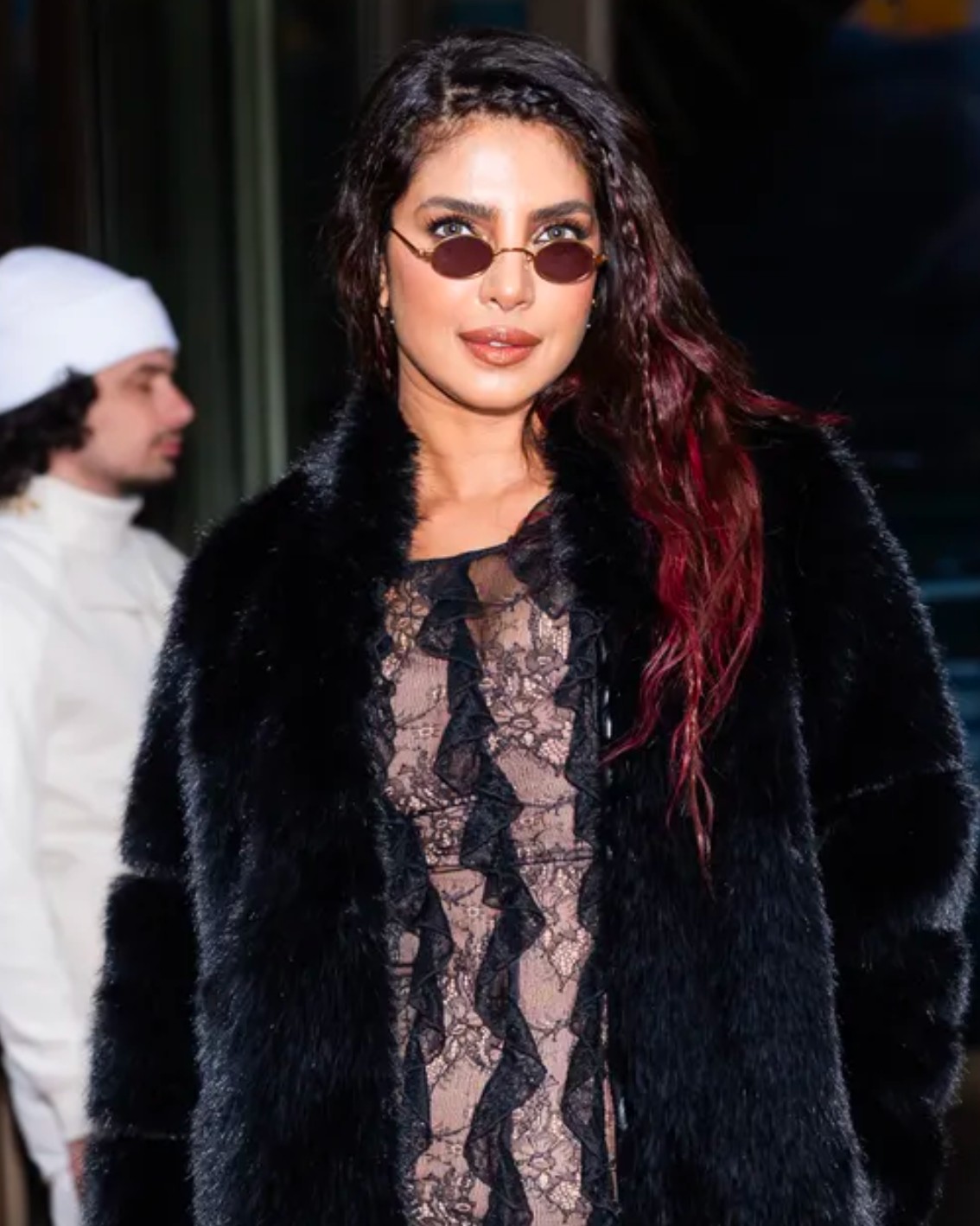 Priyanka Chopra Jonas with her red hair.