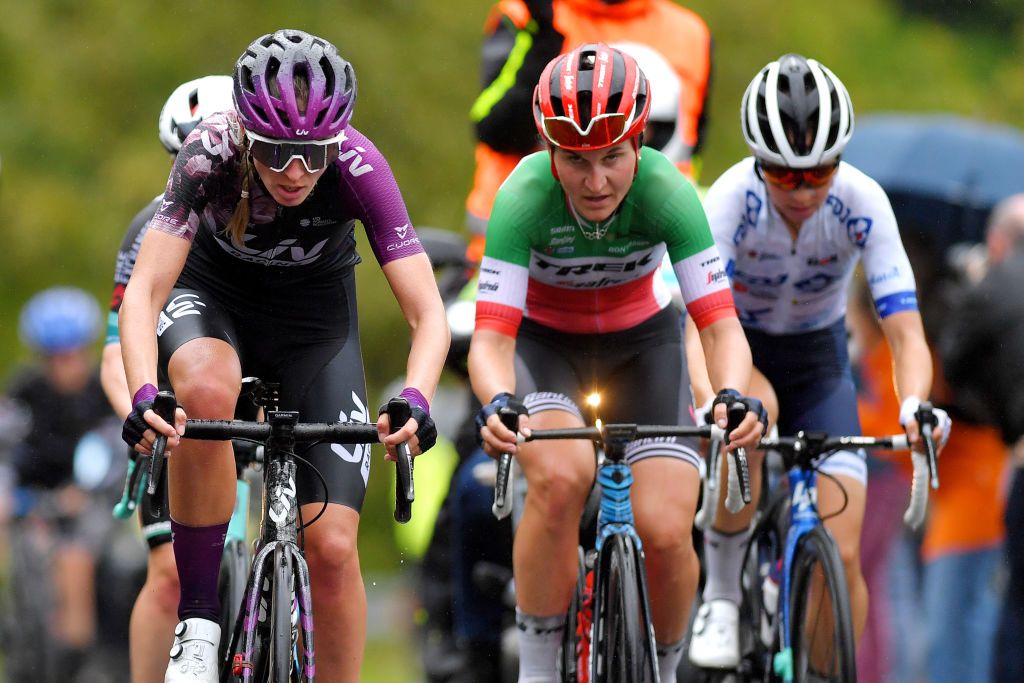 DURANGO SPAIN MAY 18 Pauliena Rooijakkers of Netherlands and Team Liv Racing during the 20th DurangoDurango Emakumeen Saria 2021 a 1157km stage from Durango to Durango scduranguesa DurangoDurango2021 on May 18 2021 in Durango Spain Photo by Luc ClaessenGetty Images