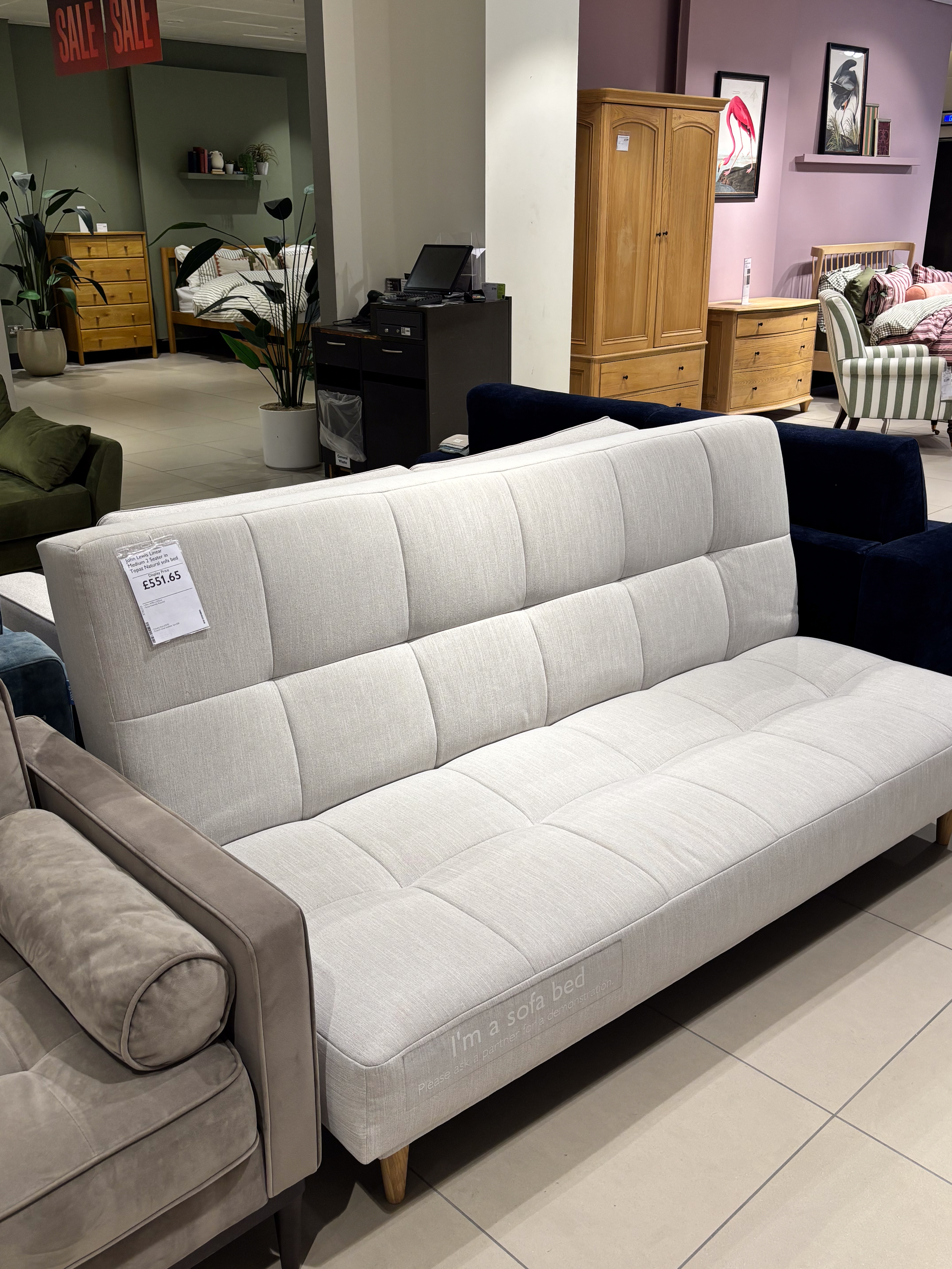 John lewis sofa bed in oxford street store