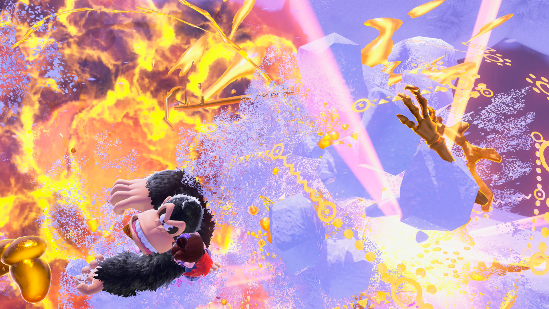 Donkey Kong Bananza review; colourful animated game characters