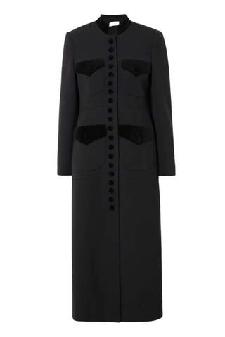 + Net Sustain Velvet-Trimmed Wool Coat