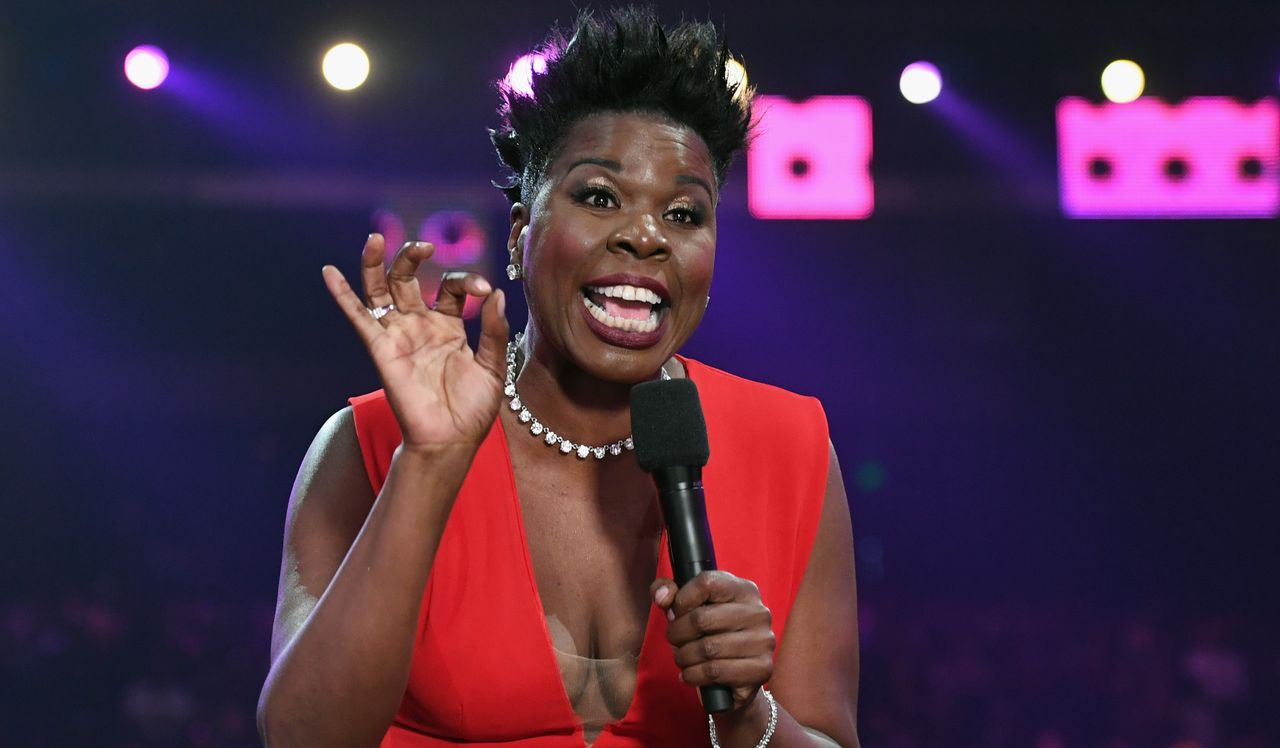 Host Leslie Jones speaks onstage at 2017 BET Awards at Microsoft Theater