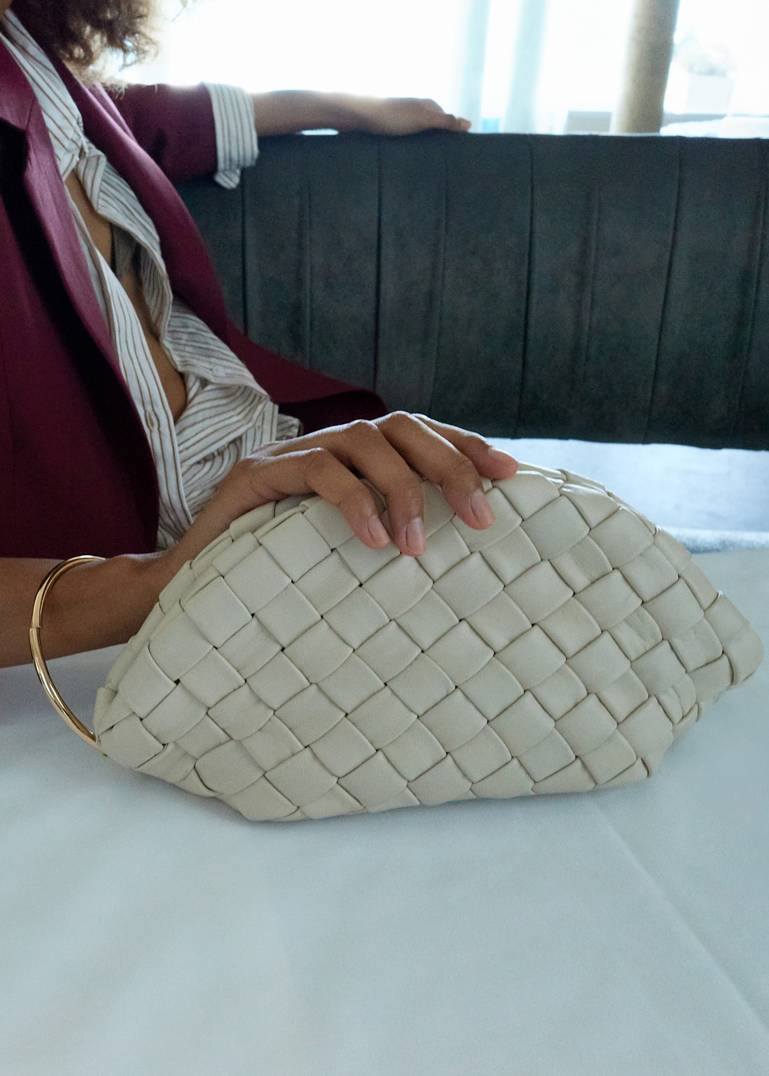 Braided Leather Clutch - Woman | Mango UK