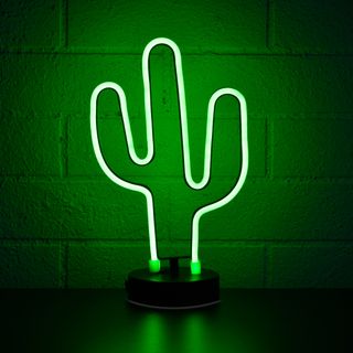 green colour cactus shape neon light