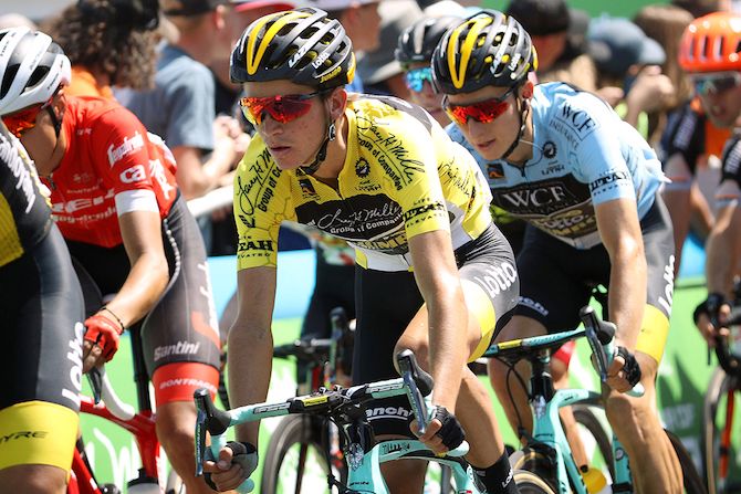Overall race leader Sepp Kuss (LottoNL-Jumbo) during stage 3 of the 2018 Tour of Utah