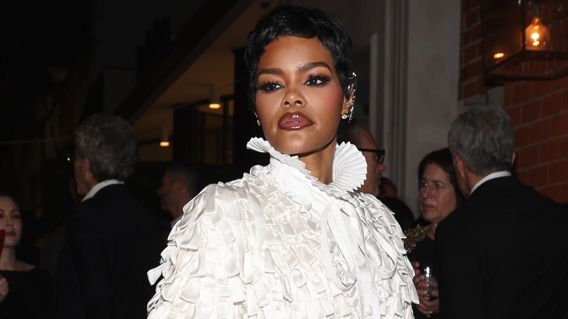 Teyana Taylor attended W Magazine and Dior's pre-Oscars party in a surprisingly full-coverage outfit
