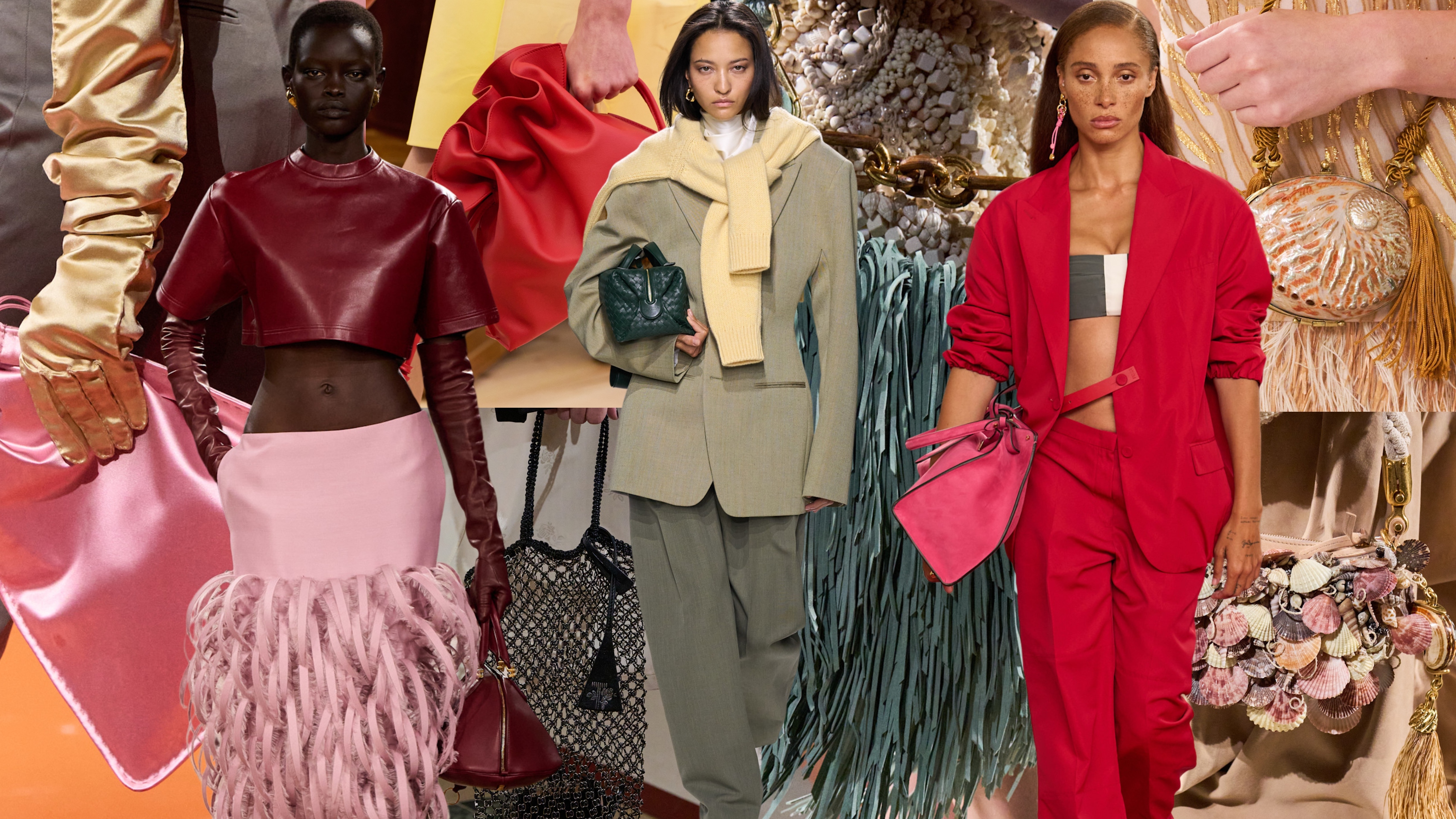 bag trends on the spring 2026 runways of prada, bottega, loewe, tory burch, balmain, and ulla johnson