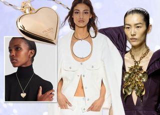 Graphic of fall 2023 jewelry trends of pedant necklace