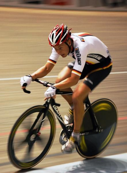 Germany's Marcel Barth won the bronze medal in the points race.