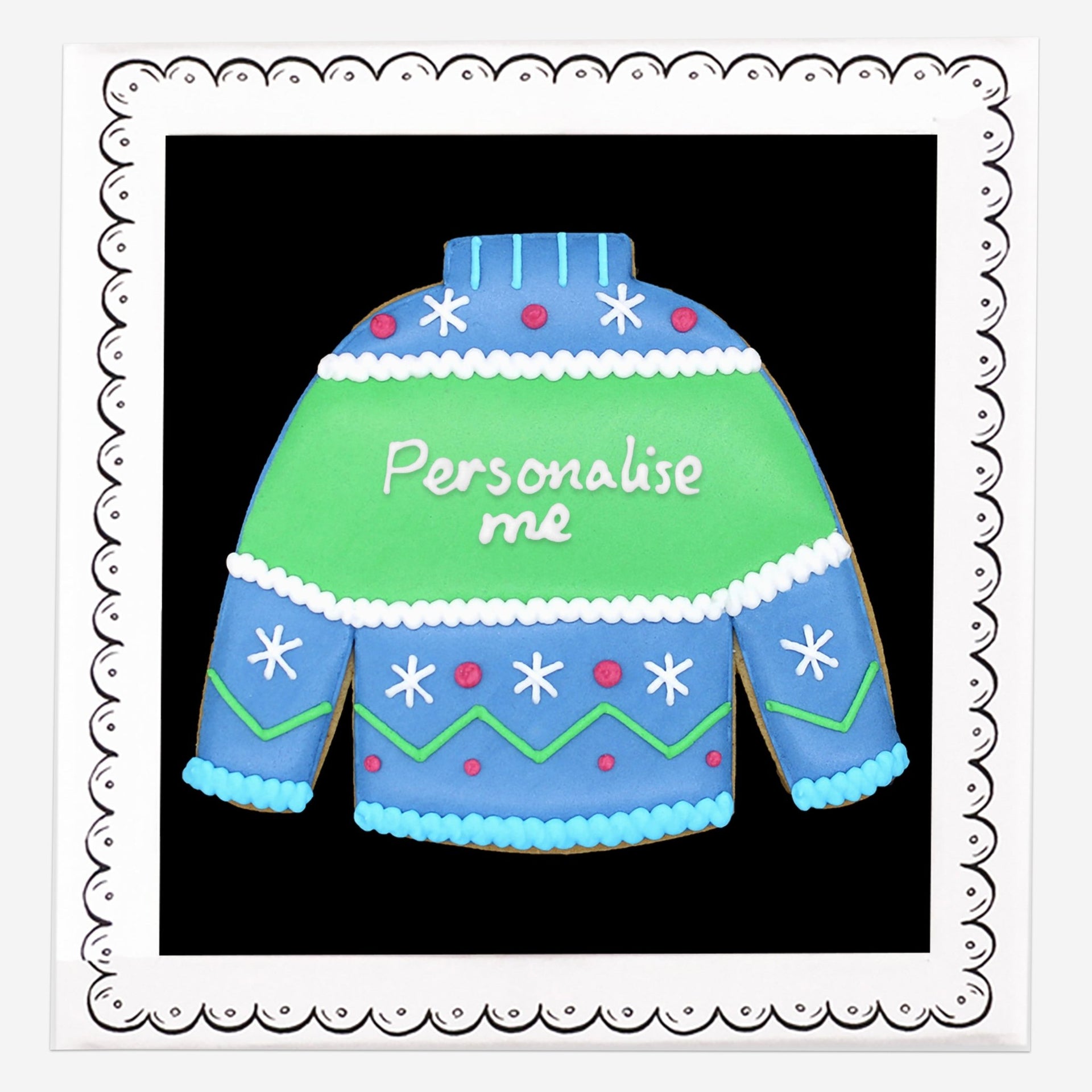 Personalised Christmas Jumper Letterbox Biscuit