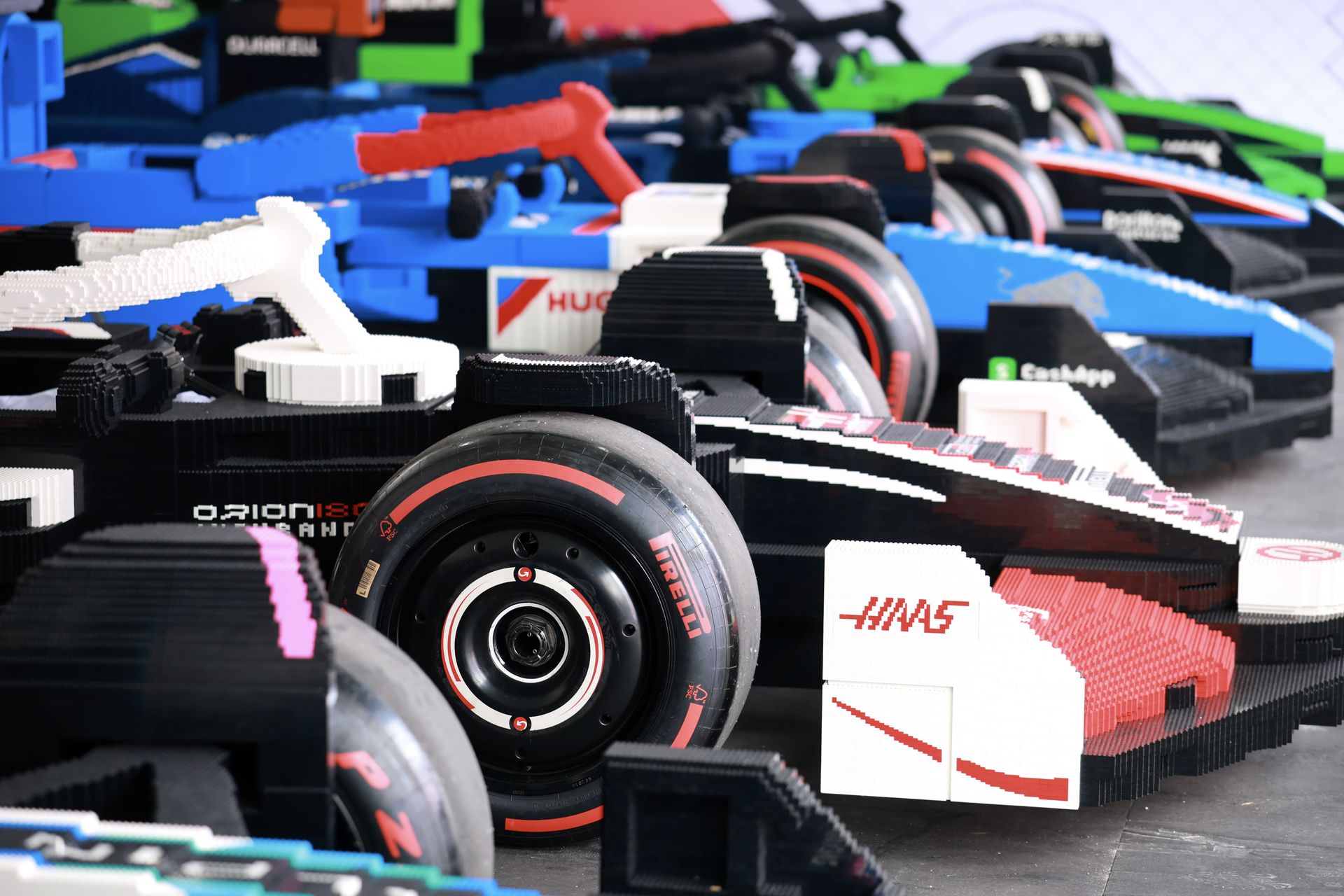 F1 cars built from Lego