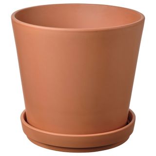 BRUNBÄR Plant pot with saucer, outdoor terracotta
