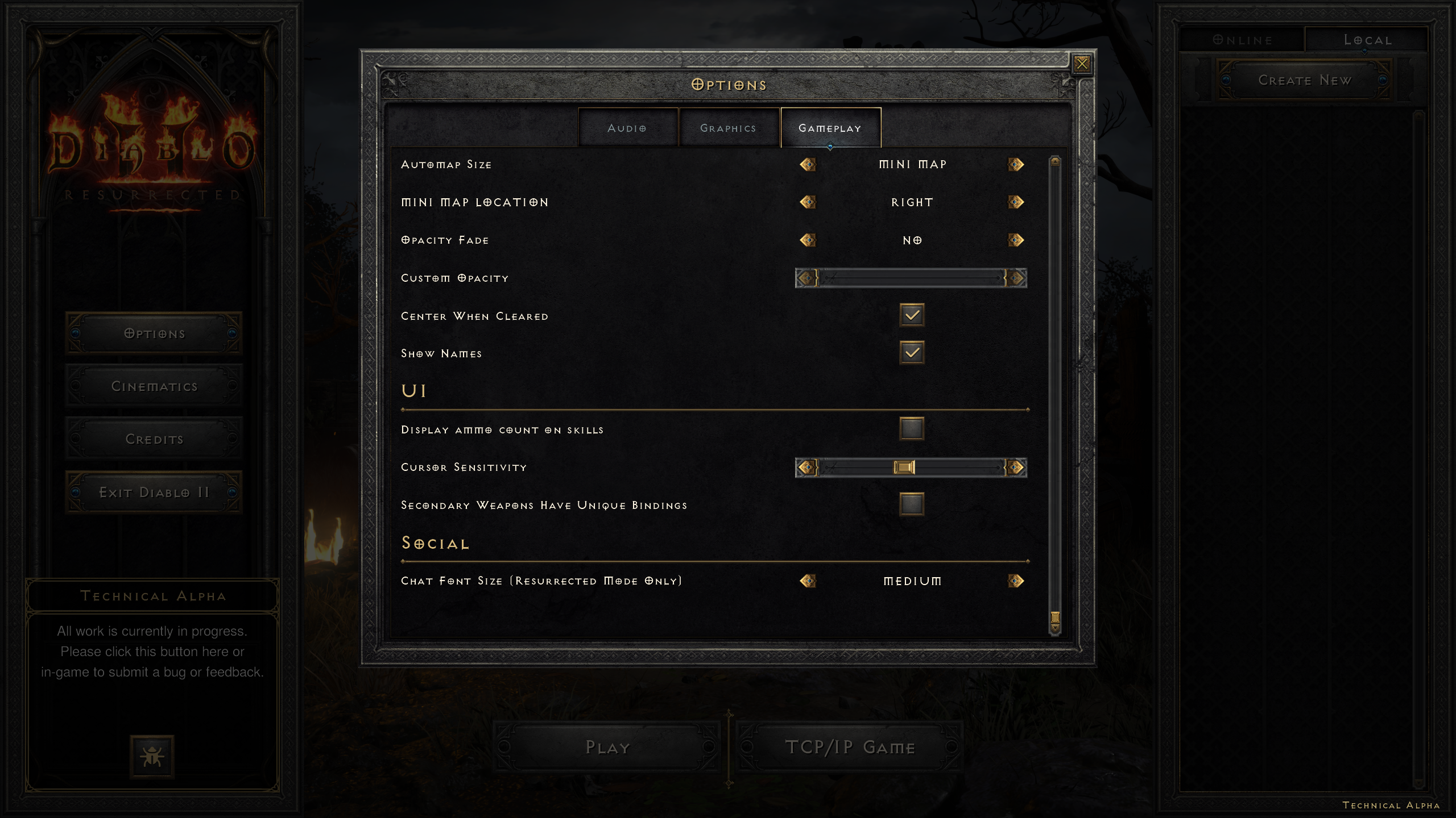 Diablo 2- Gameplay options