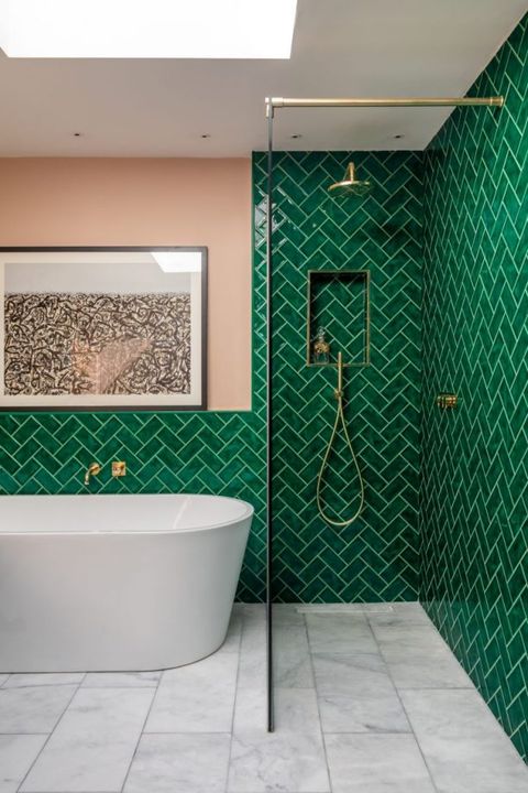 Bathroom Wall Tile Ideas Great, Green Bathroom Tile